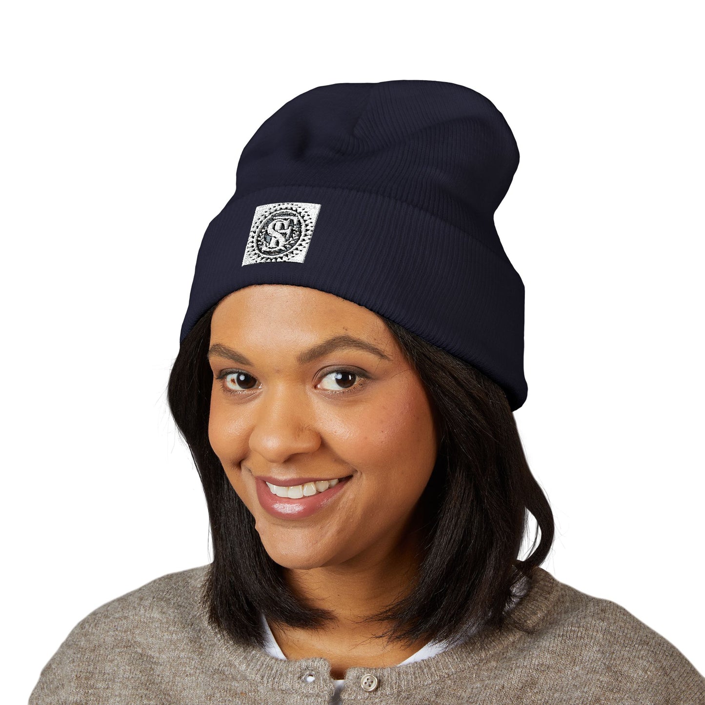 Classic Cuffed Beanie with Embroidery, Winter Hat, Knit Beanie, Unisex Hat, Gifts for Her, Gifts for Him, Stylish Headwear
