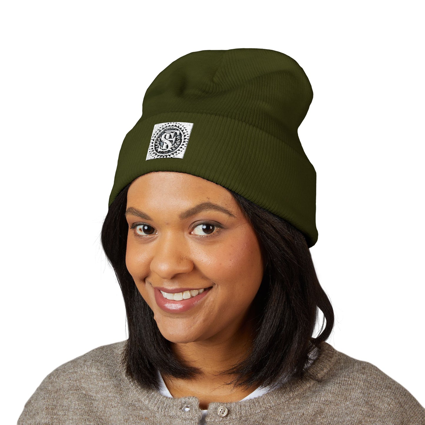 Classic Cuffed Beanie with Embroidery, Winter Hat, Knit Beanie, Unisex Hat, Gifts for Her, Gifts for Him, Stylish Headwear