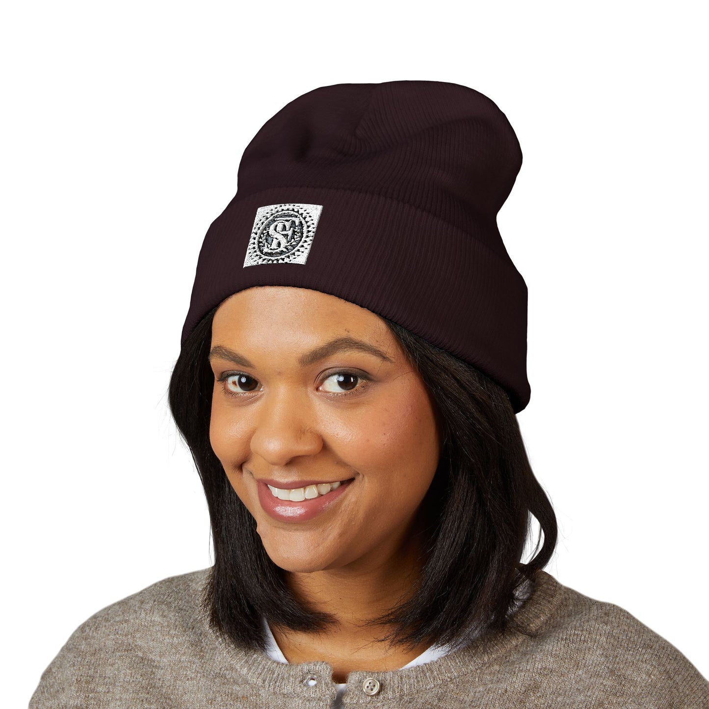 Classic Cuffed Beanie with Embroidery, Winter Hat, Knit Beanie, Unisex Hat, Gifts for Her, Gifts for Him, Stylish Headwear