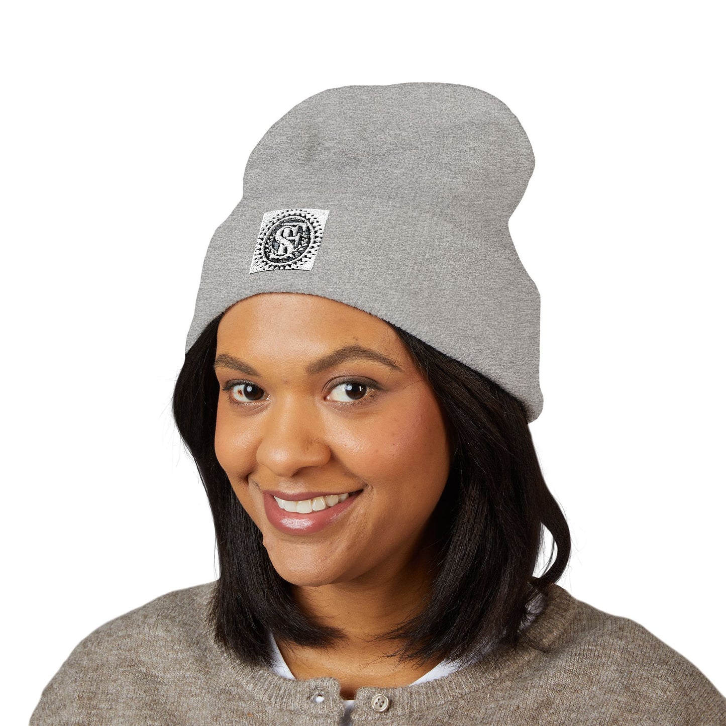 Classic Cuffed Beanie with Embroidery, Winter Hat, Knit Beanie, Unisex Hat, Gifts for Her, Gifts for Him, Stylish Headwear