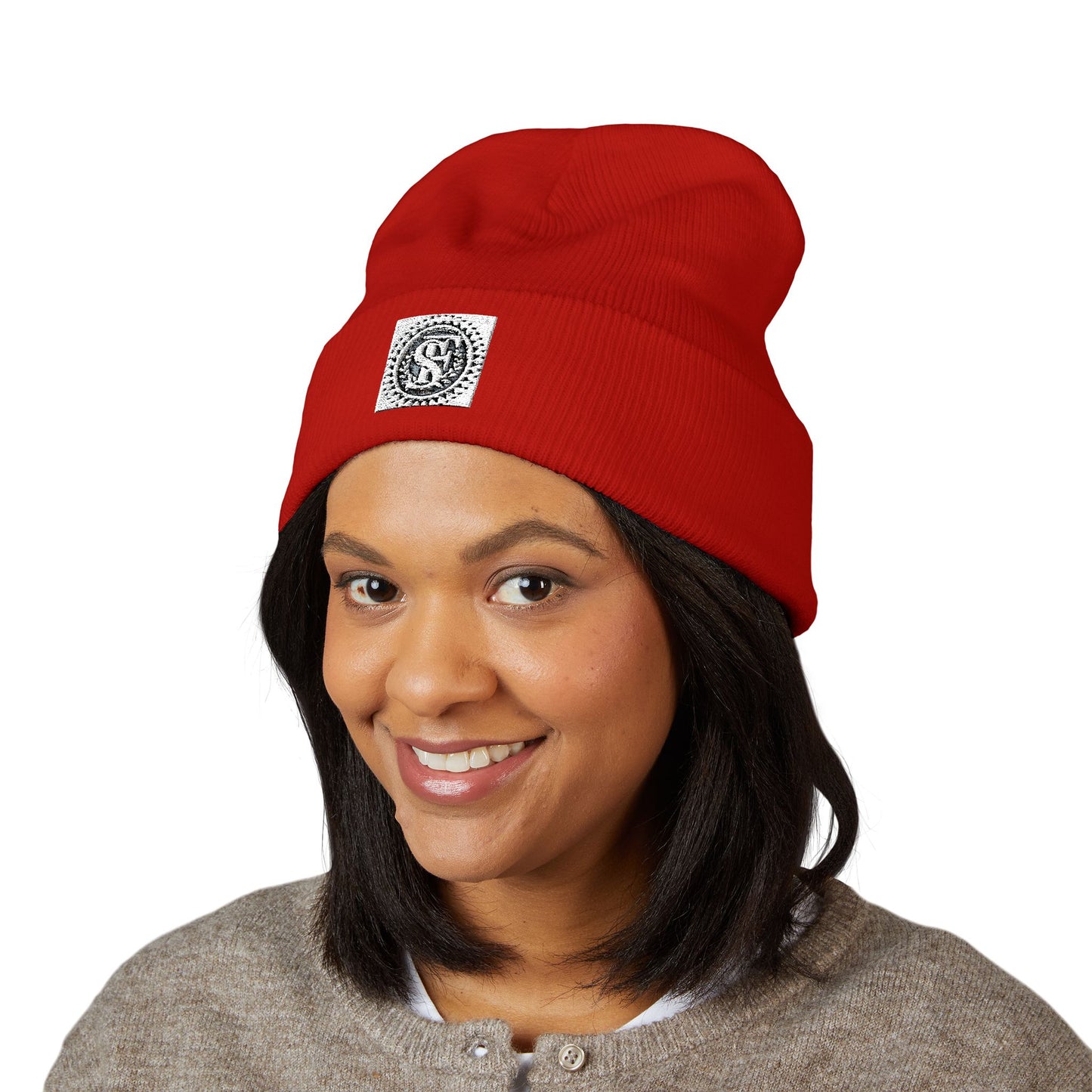 Classic Cuffed Beanie with Embroidery, Winter Hat, Knit Beanie, Unisex Hat, Gifts for Her, Gifts for Him, Stylish Headwear