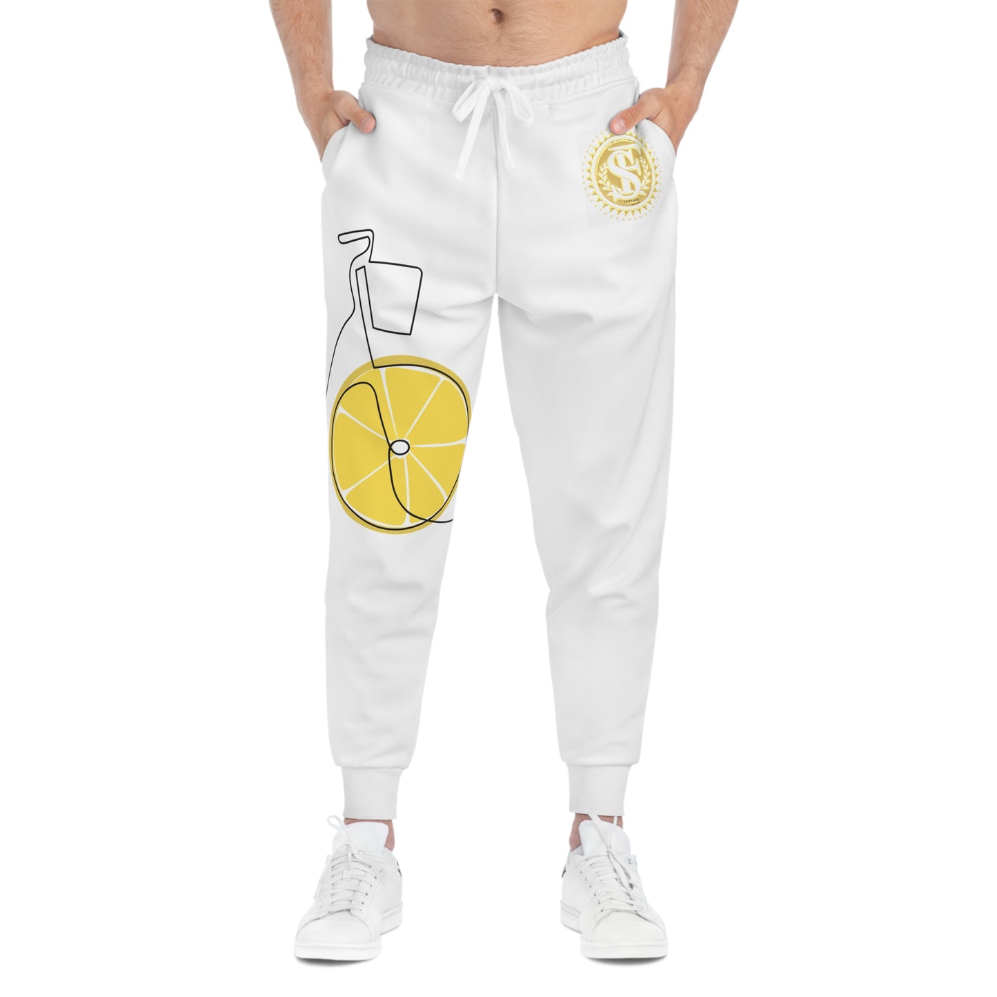 Citrus Fun Athletic Joggers, Comfortable Activewear, Sporty Loungewear, Outdoor Joggers, Fitness Apparel, Perfect Gift for Athletes