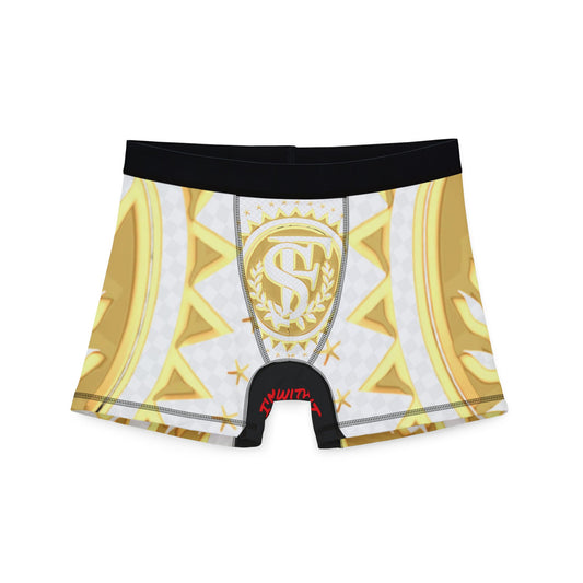 Luxurious Gold Men's Boxers, Stylish Underwear for Men, Comfortable Boxers for Gifts, Trendy AOP Briefs, Fun Fashion for Holidays